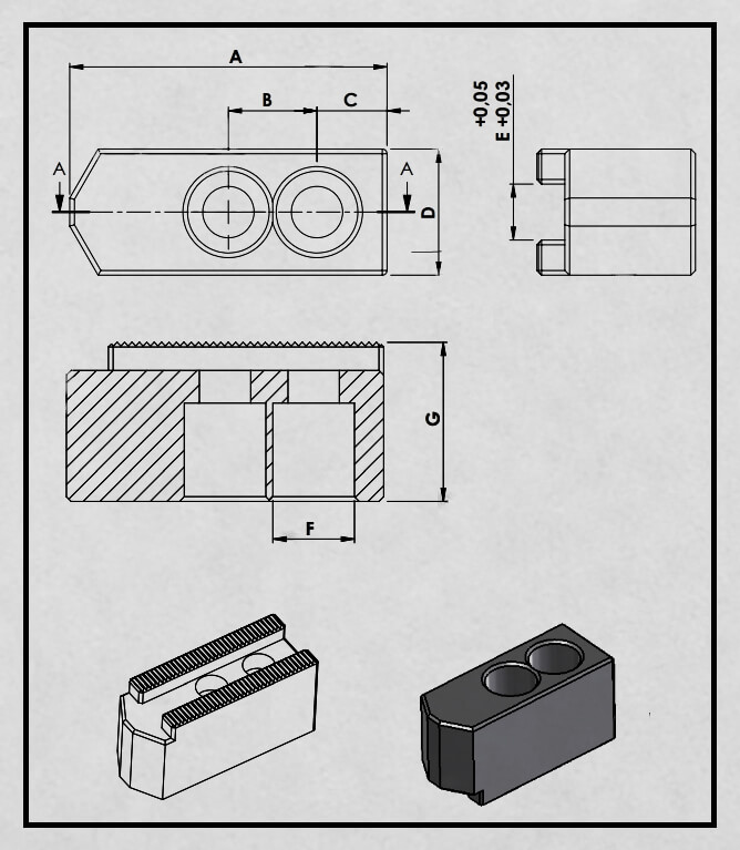 desenho técnico da castanha